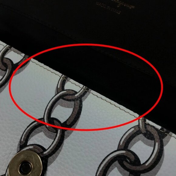 Salvatore Ferragamo Gancini 2WAY Shoulder Bag Hand Bag Leather White - Picture 16 of 16